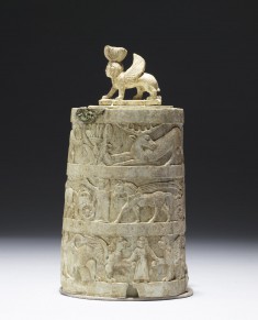 Pyxis and Lid with Sphinx-Shaped Handle