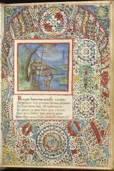Leaf from Lace Book of Marie de' Medici: John the Baptist Baptizing Christ