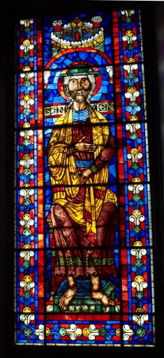 Stained Glass Window with the Prophet Joel