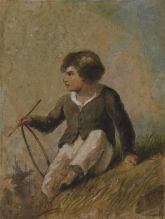 Young Boy with Hoop and Stick