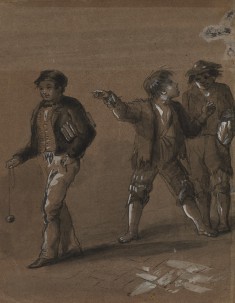 Boy with Yo-Yo Passing Two Other Boys