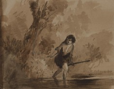 Boy Wading into Water