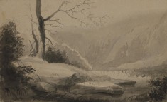 View of Stream and Mountains