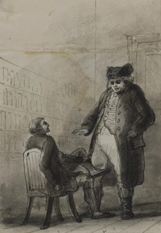 Samuel Johnson and Thomas Davies in a Bookshop (from James Boswell, Life of Samuel Johnson, 1791)