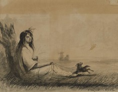 Women Reclining with Leashed Dog (from Laurence Sterne, A Sentimental Journey, 1768)
