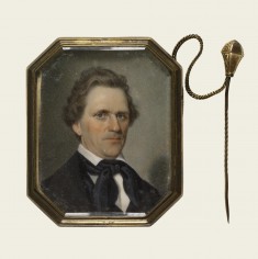 Brooch with Portrait Miniature of a Man