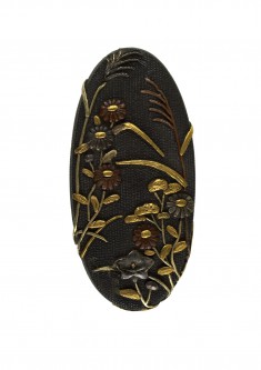 Kashira with Autumn Flowers