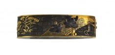 Fuchi with Magpies on a Bridge