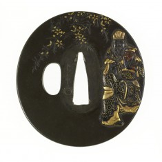 Tsuba with the Elegant Gathering in a Peach Orchard