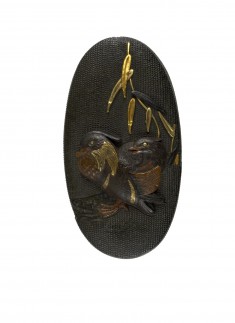 Kashira with Mandarin Ducks and Reeds