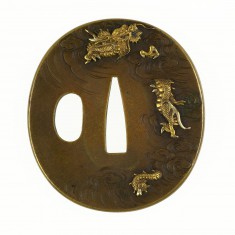 Tsuba with Dragon in Clouds