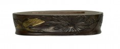Fuchi with Chrysanthemums and Butterfly