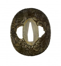 Tsuba with Dragon in Clouds