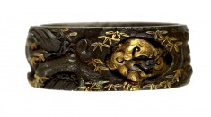 Fuchi with Chinese-style Lions and Peonies