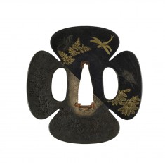 Tsuba with Autumn Flowers and Insects