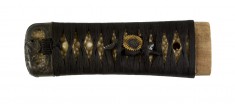 Tsuka with Orchids and Chrysanthemums