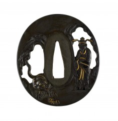 Tsuba with Chinese Immortal and a Tiger