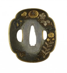 Tsuba with Autumn Flowers