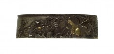 Fuchi with Peony and Swallow