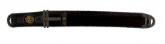 Dagger (aikuchi) with dark brown lacquer saya with diagonal cording, (includes 51.1280.1-51.1280.2)