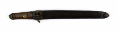 Dagger (aikuchi) with black lacquer saya as beaten leather (includes 51.184.1-51.1284.2)