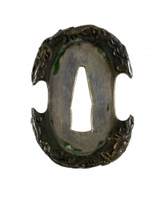 Tsuba with Dragons in Clouds