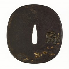 Tsuba with a Tiger on a Cliff