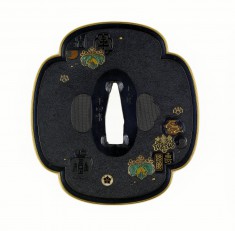 Tsuba with Imperial Paulownia Crests and Seals