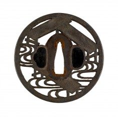 Tsuba with the Eight-plank Bridge (Yatsuhashi) from the "Tales of Ise"