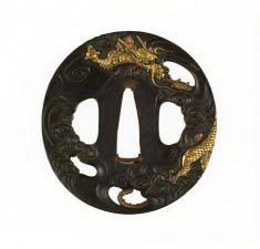 Tsuba with a Dragon in Clouds