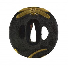 Tsuba with Two Dragonflies