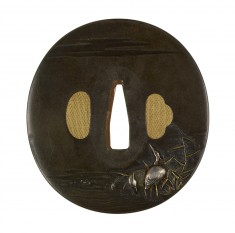 Tsuba with Two Cranes among Reeds