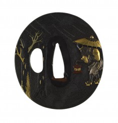 Tsuba with the Oil Monk