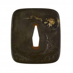 Tsuba with the Taoist Immortal Kinkô on his Carp