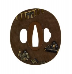 Tsuba with Poetry Composition at New Year's