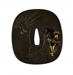 Tsuba with the Sun Goddess Amaterasu and Her Brother Susano-ô