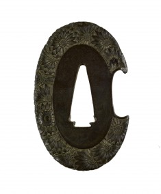Tsuba with Chrysanthemum Blossoms