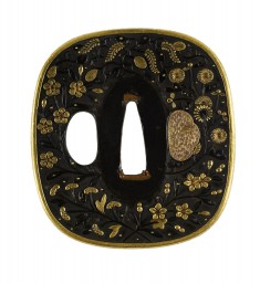 Tsuba with Autumn Flowers
