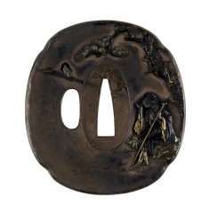 Tsuba with the Taoist Immortals Tekkai and Gama