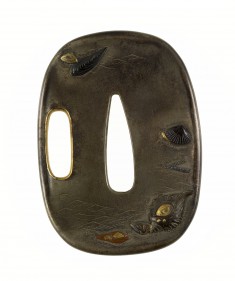 Tsuba with Clams and Conch