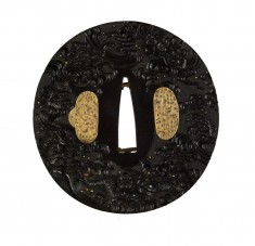 Tsuba with a Dragon Emerging from Waves