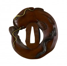 Tsuba with Catfish and Eel