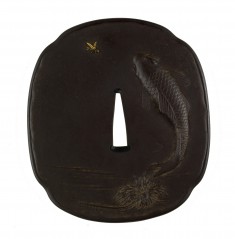 Tsuba with a Carp Leaping Out of Water