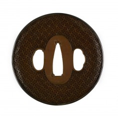 Tsuba with Interlocking Swastika Design