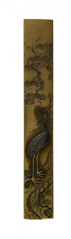 Kozuka with a Crane and Pine