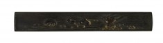 Kozuka with a Bird in a Stream with Lotus Leaves
