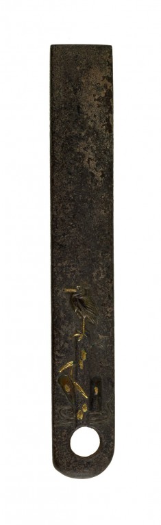 Kozuka with a Heron on a Piling in Water
