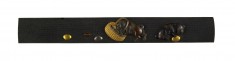 Kozuka with Two Puppies and Clam Shells in a Straw Basket