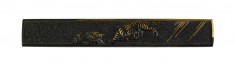 Kozuka with a Tiger by a Rock in the Rain