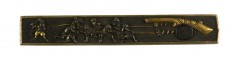 Kozuka with Men Pulling a Tree Trunk on a Cart